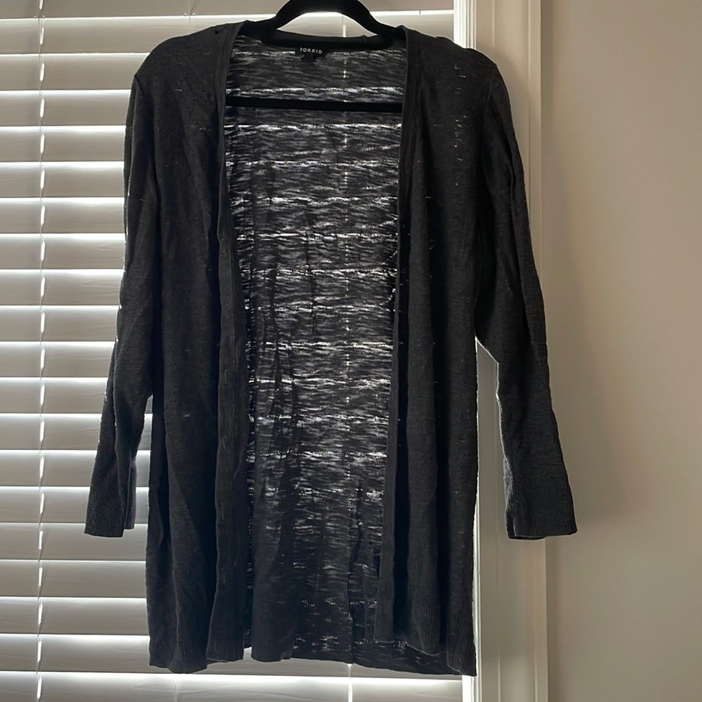 Lightweight gray cardigan